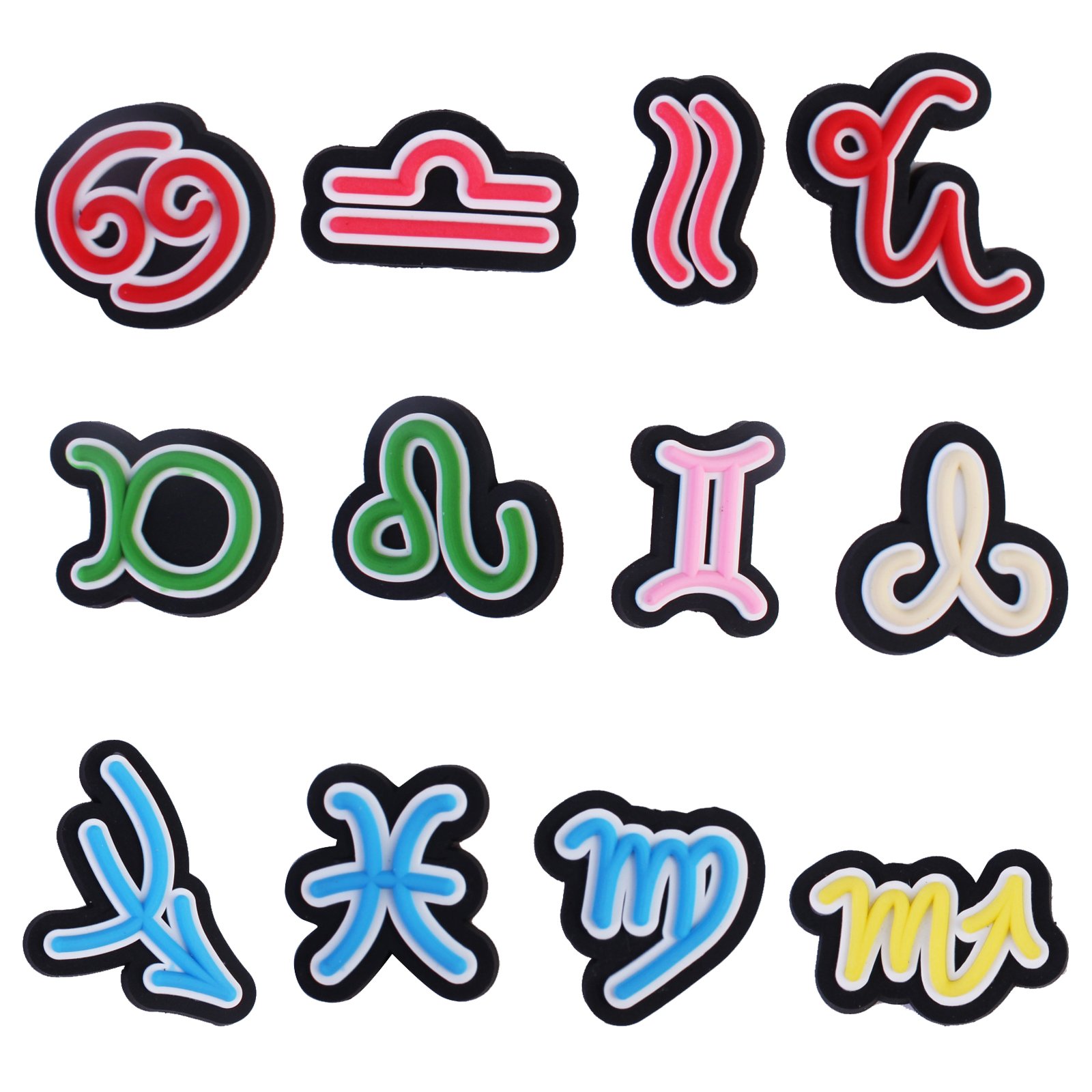 New Arrival Wholesale Custom Design Kawaii Zodiac 12 Constellation PVC Shoe Charms Decorations Accessories Hot Sale