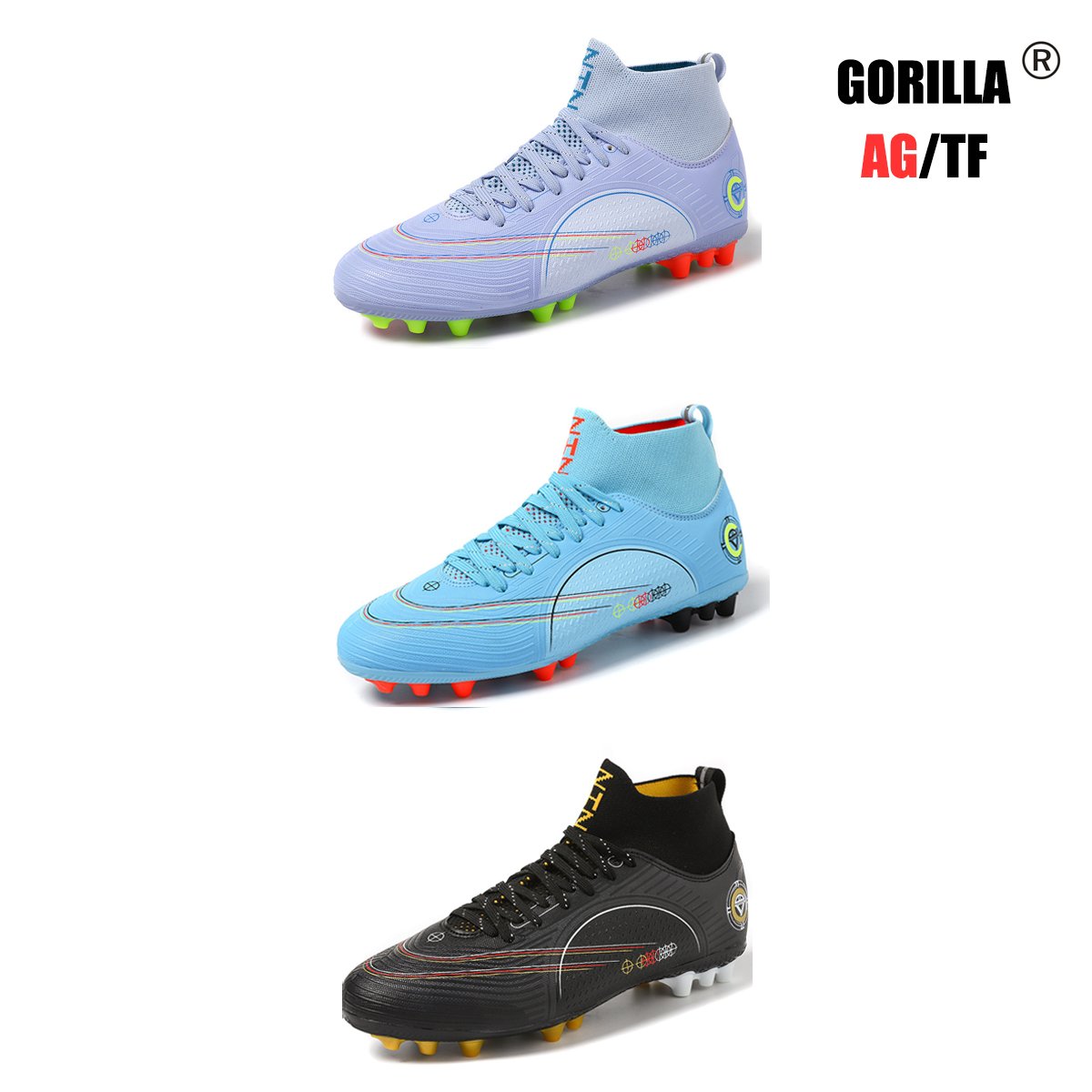 Football Shoes Soccer Shoes High-Top Spikes Boots Professional Football Training Sneakers