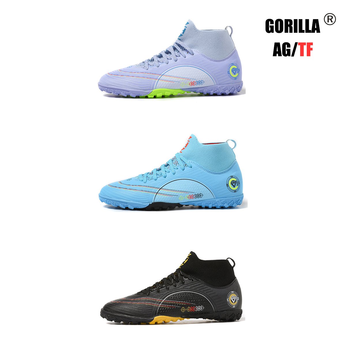 Football Shoes Soccer Shoes High-Top Spikes Boots Professional Football Training Sneakers
