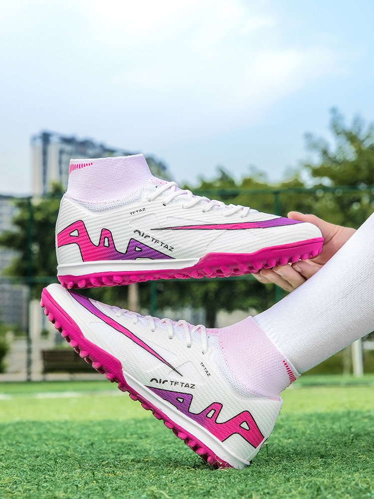 Turf Indoor Training Football Boots Men Soccer Shoes Speedskin Upper Cleats High Ankle Soccer Sneakers Chaussure De Foot
