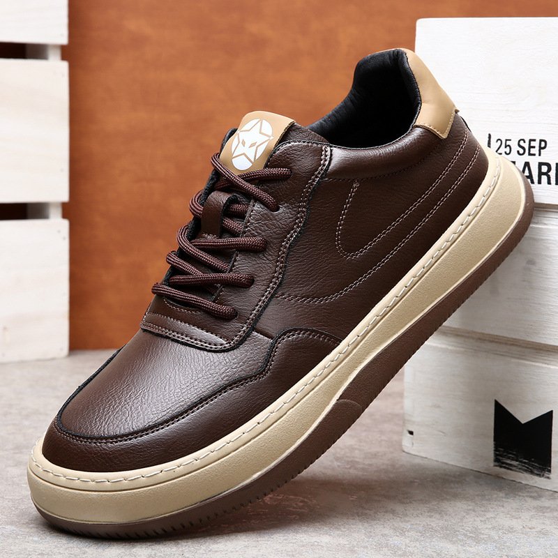 2024 autumn new men's fashion casual sports shoes soft sole increase sports skateboard shoes lace-up walking shoes