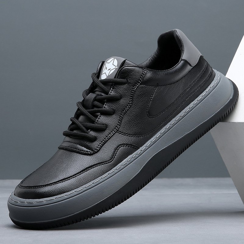 2024 autumn new men's fashion casual sports shoes soft sole increase sports skateboard shoes lace-up walking shoes