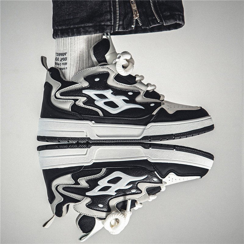 Autumn and winter new men's fashion design casual sports shoes soft sole increase wear casual skateboard shoes