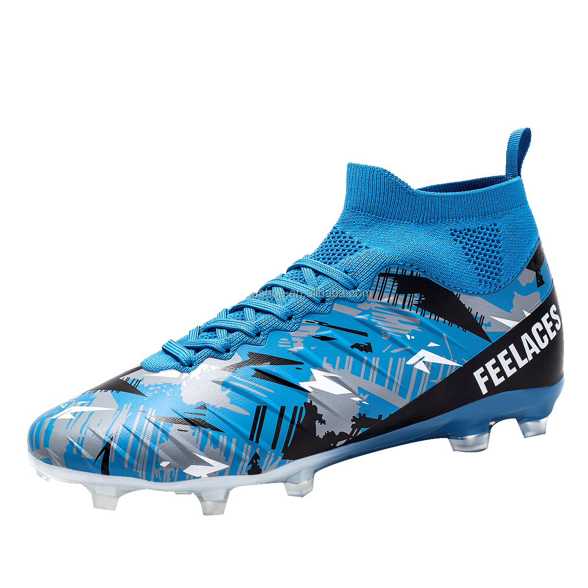 Wholesale Men's Soccer Shoes Indoor/Outdoor Football Cleats Big Size Boys' Training Boots with Rubber and Mesh Insole