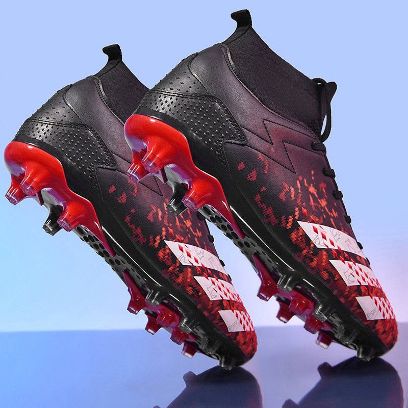 Wholesale High Top Soccer Shoes with AG Broken Nails and TF Long Nails Football shoes Big Children on Synthetic Turf Training