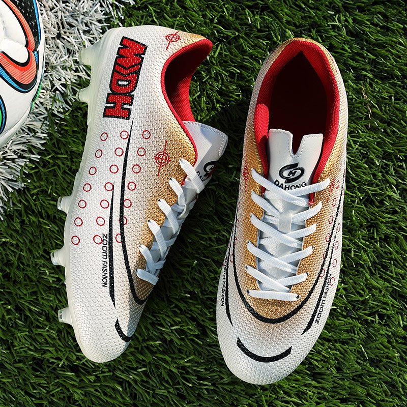New Foreign Trade Cross-Border Plus Size Football Shoes Boys High Cut AG Nail Artificial Grass Assassin Training Shoes TF Cleats