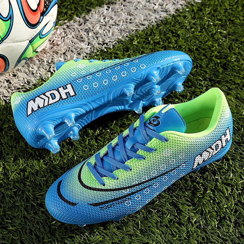 New Foreign Trade Cross-Border Plus Size Football Shoes Boys High Cut AG Nail Artificial Grass Assassin Training Shoes TF Cleats