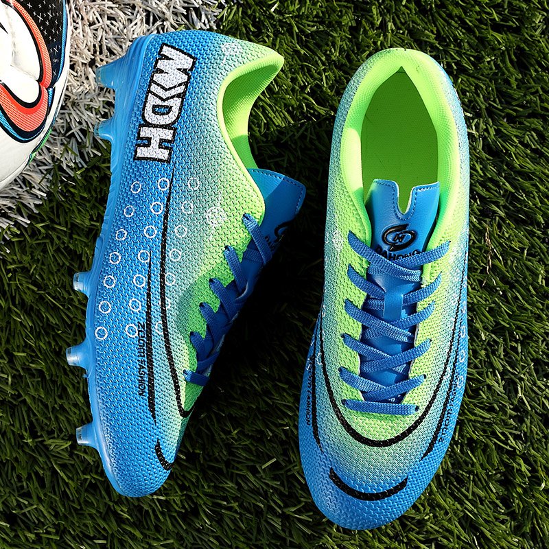 New Foreign Trade Cross-Border Plus Size Football Shoes Boys High Cut AG Nail Artificial Grass Assassin Training Shoes TF Cleats