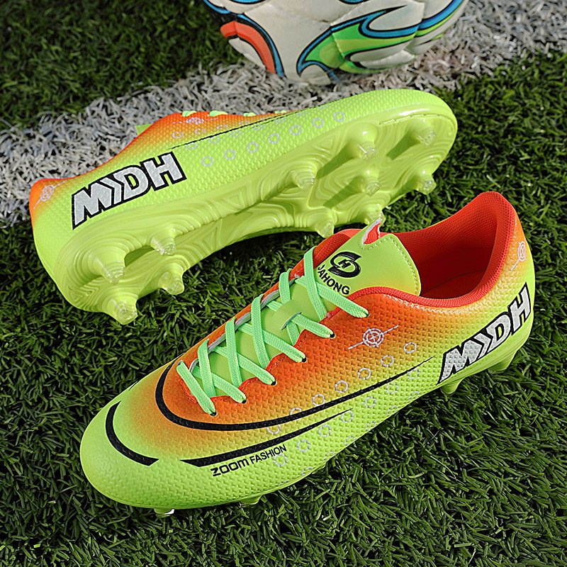 New Foreign Trade Cross-Border Plus Size Football Shoes Boys High Cut AG Nail Artificial Grass Assassin Training Shoes TF Cleats