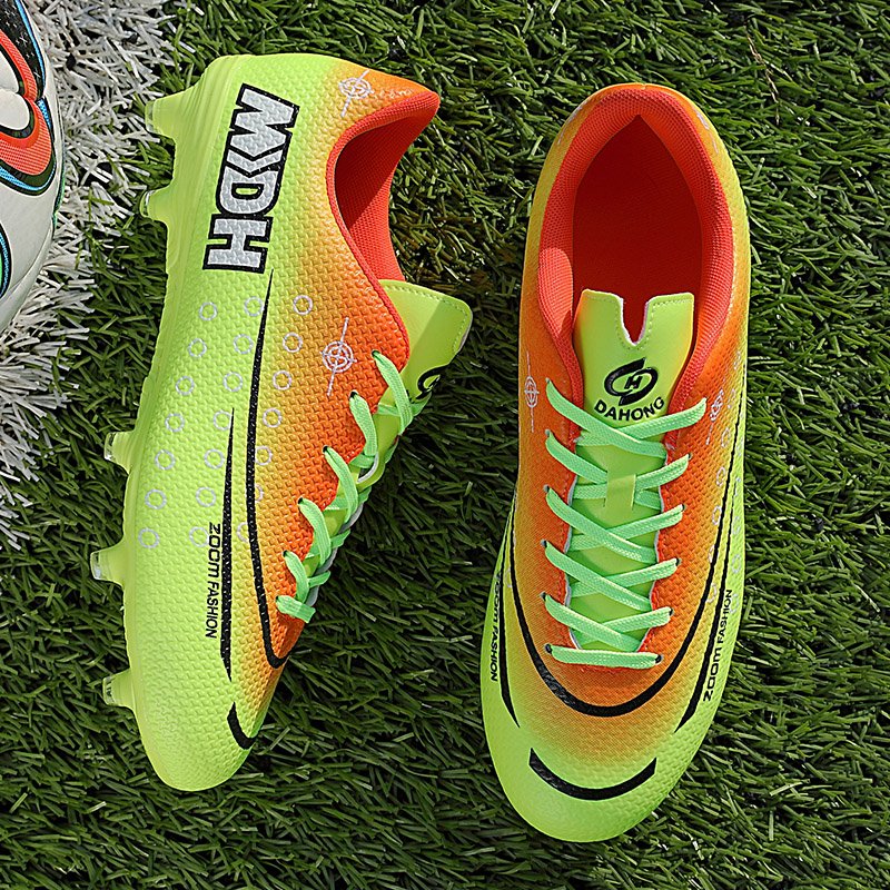 New Foreign Trade Cross-Border Plus Size Football Shoes Boys High Cut AG Nail Artificial Grass Assassin Training Shoes TF Cleats