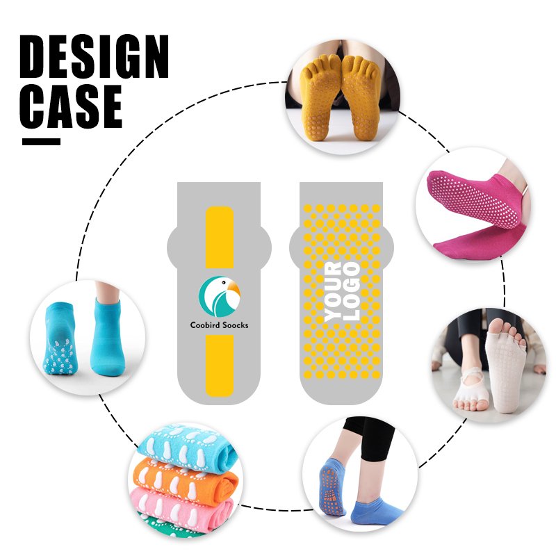 High Quality Women's Pilates Socks In-stock Wholesale Custom Logo Non-slip 5-Toe Socks Grip Trampoline Yoga Dance Shoes Socks