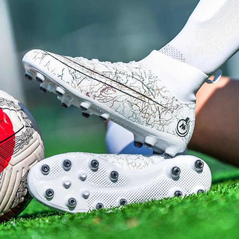 2024 Soccer Sneakers Shoes Society Men's Football Boots Grass Anti-Slip Outdoor Training Cleats Futsal Children Sports Footwear