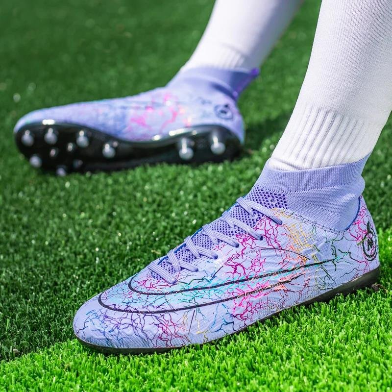 2024 Soccer Sneakers Shoes Society Men's Football Boots Grass Anti-Slip Outdoor Training Cleats Futsal Children Sports Footwear