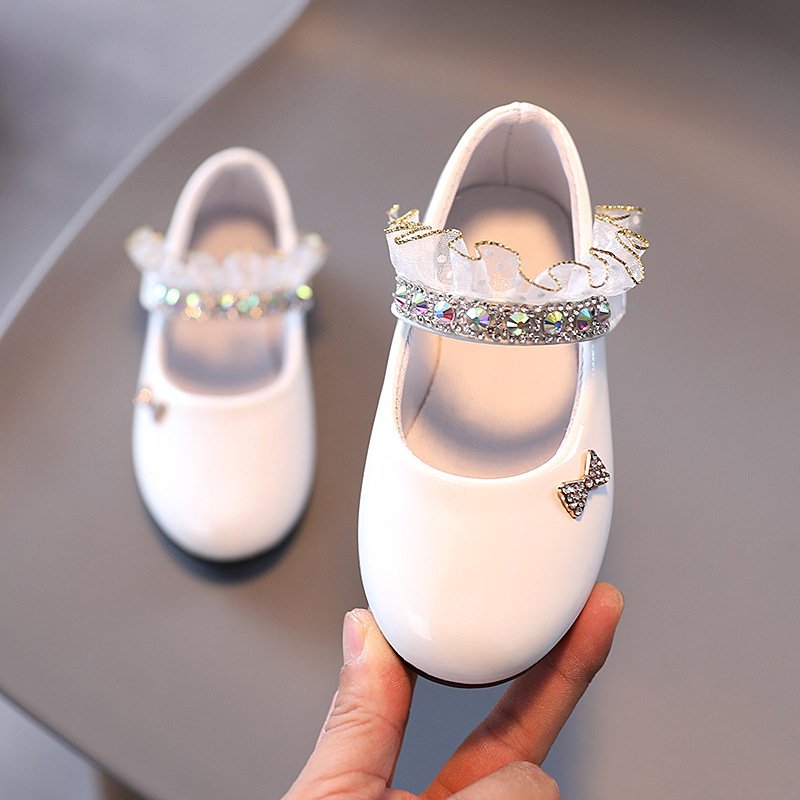Wholesale of 2024 Spring New Girls' Sweetheart Princess Children's Shoes with Water Diamonds