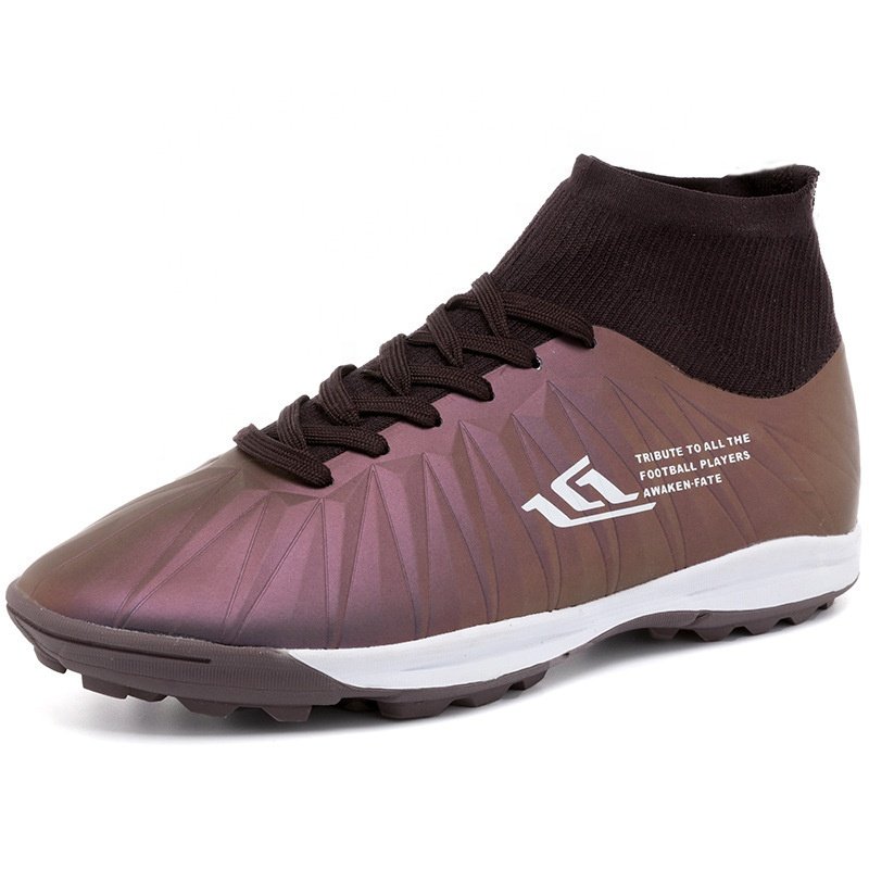 Factory Wholesale High Quality Football Cleats Shoes Soccer Boots Leather High Sepatu Bola Chaussettes De Football