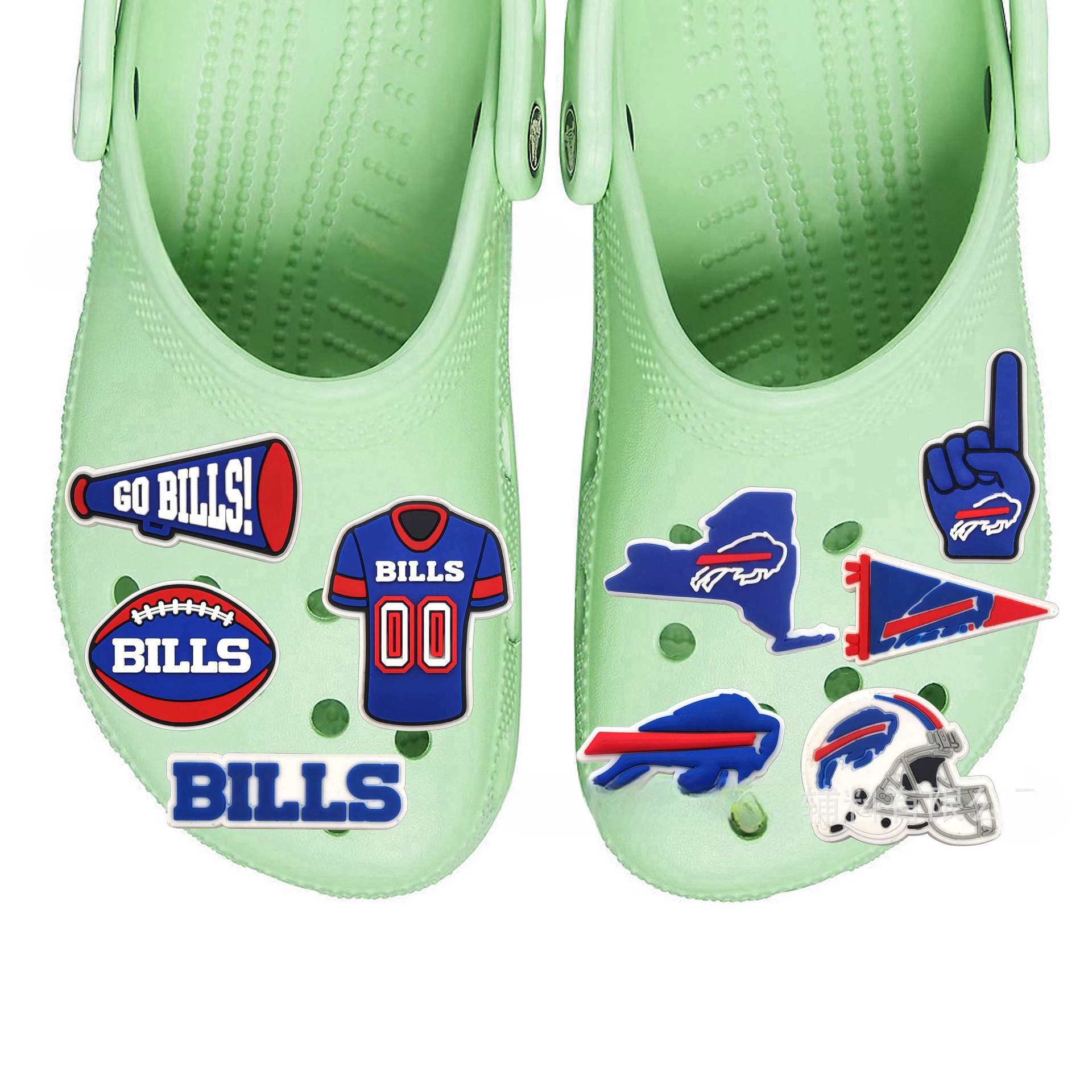 Wholesale American football team Buffalo Bills Style PVC Custom shoe decorations shoe charms