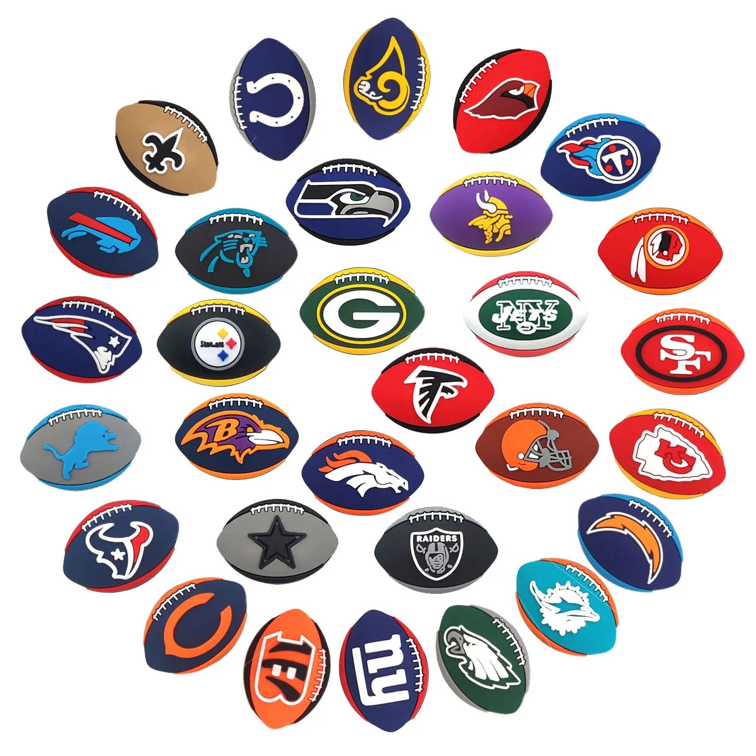 Wholesale American football team Buffalo Bills Style PVC Custom shoe decorations shoe charms