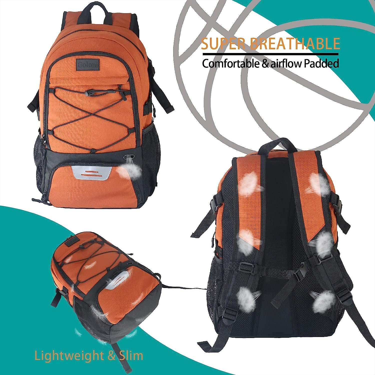 Basketball Soccer Backpack Bag Soccer Backpack Bags for Basketball Volleyball Football Sports Cleat Shoe and Ball Compartment