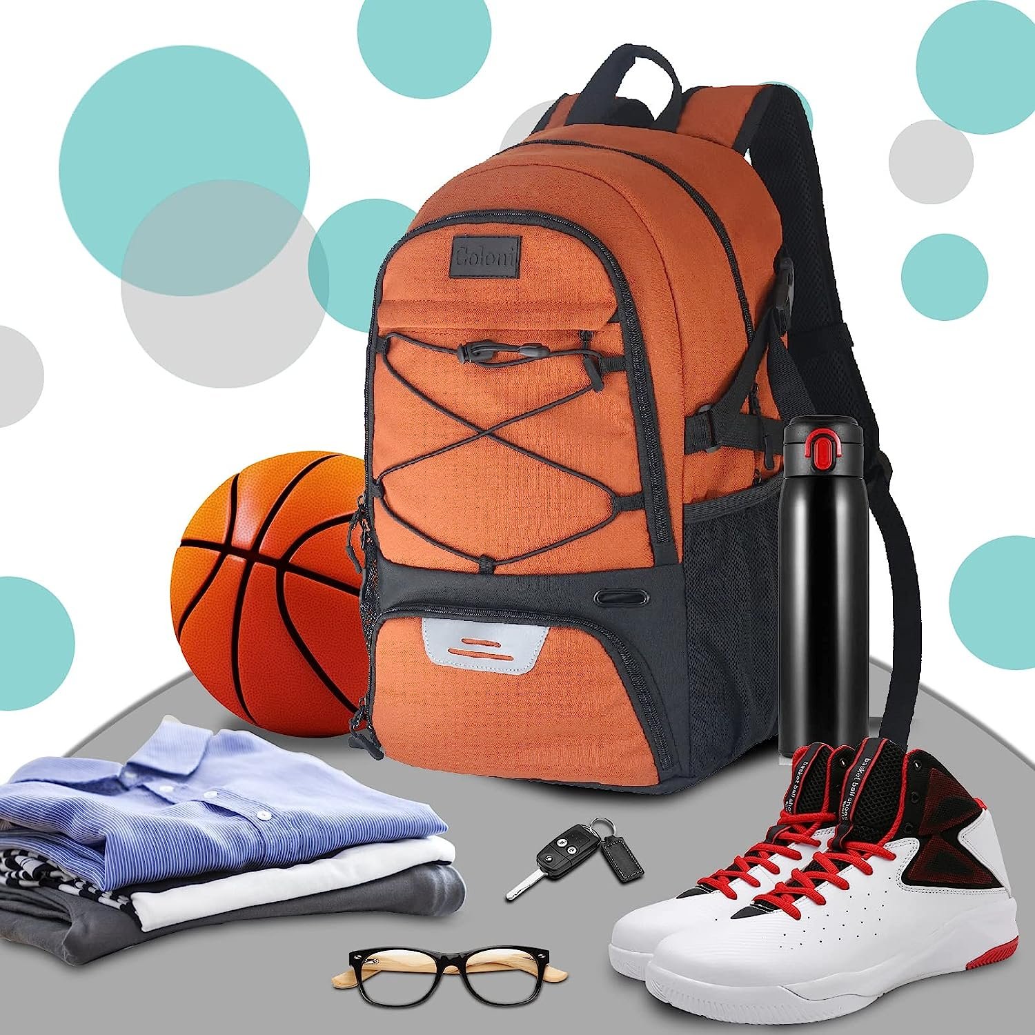 Basketball Soccer Backpack Bag Soccer Backpack Bags for Basketball Volleyball Football Sports Cleat Shoe and Ball Compartment