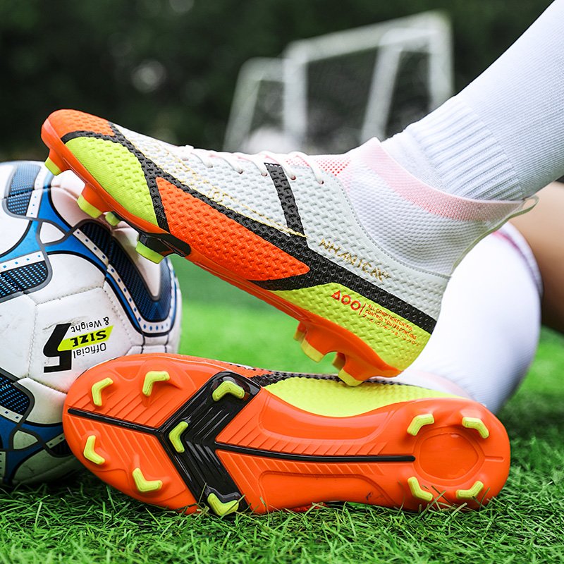 AG Custom men's football boots high top football trainers lawn five-a-side outdoor fashion white trainers FG soccer shoes