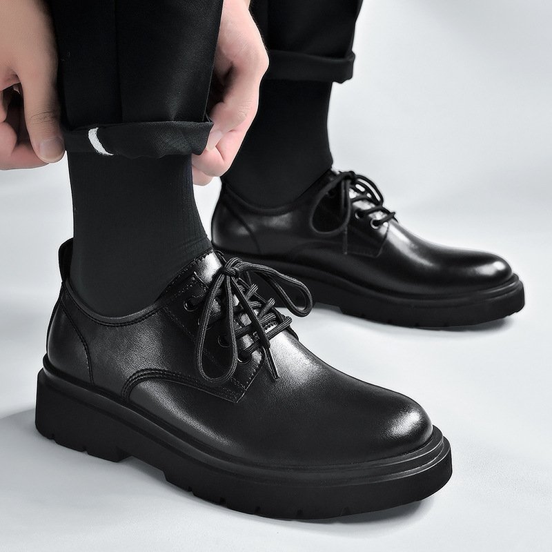 Autumn and winter new men's retro design leather casual walking shoes wear-resistant soft sole sports walking shoes