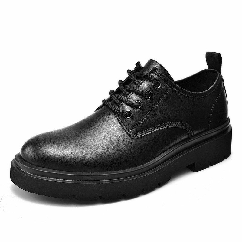 Autumn and winter new men's retro design leather casual walking shoes wear-resistant soft sole sports walking shoes