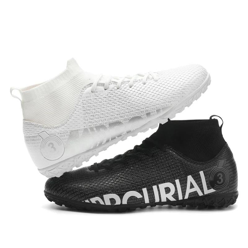 New Arrival Men's Football Boots, High-Top Soccer Shoes, Boys Anti-Slip Grass Training Soccer Cleats FG/TF Boots Wide Size 31-48