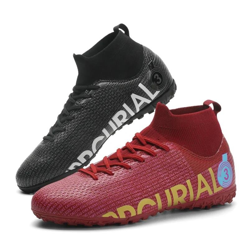 New Arrival Men's Football Boots, High-Top Soccer Shoes, Boys Anti-Slip Grass Training Soccer Cleats FG/TF Boots Wide Size 31-48