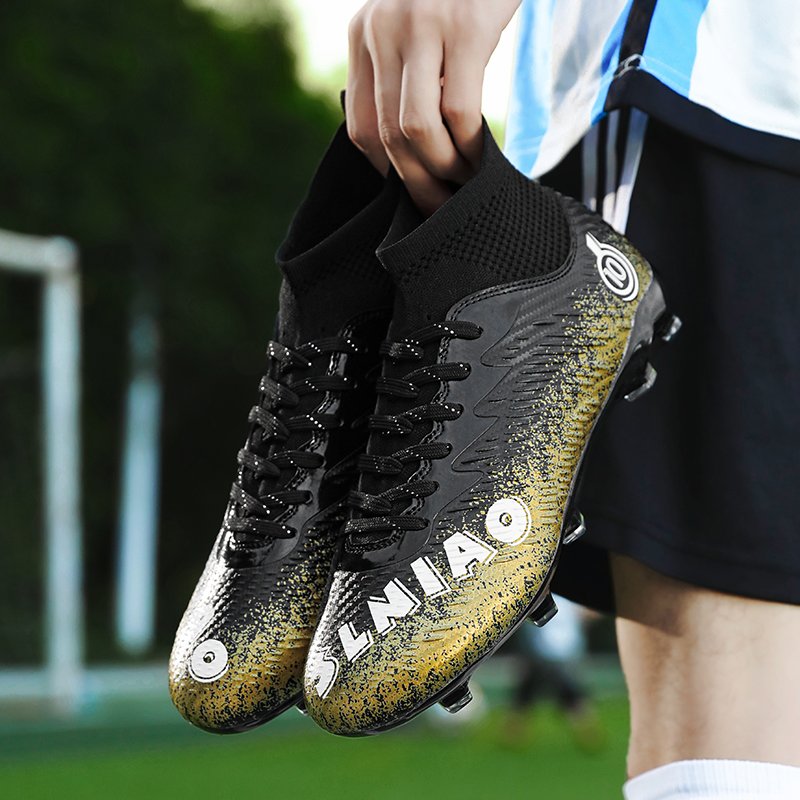 Greatshoes Black Football Boot Mens Soccer Shoe,Sport Football Shoes For Kids Size Custom Futsal Shoes