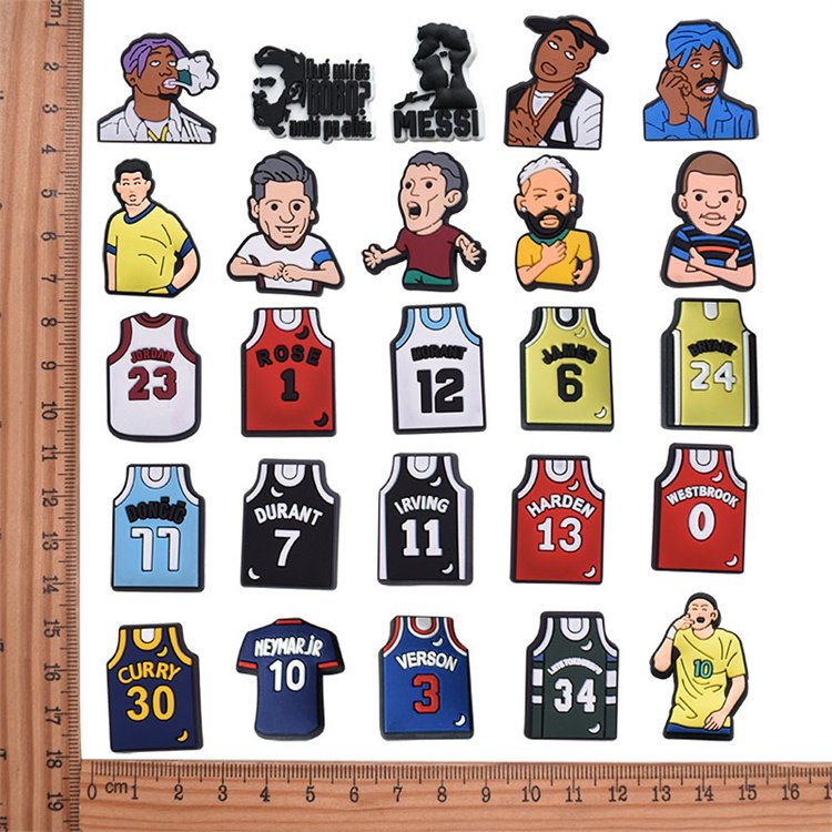 Oem/odm Shoe Decorations Charms For Wholesale Messi Soccer Sport Football Charms James basketball sport shoes charms