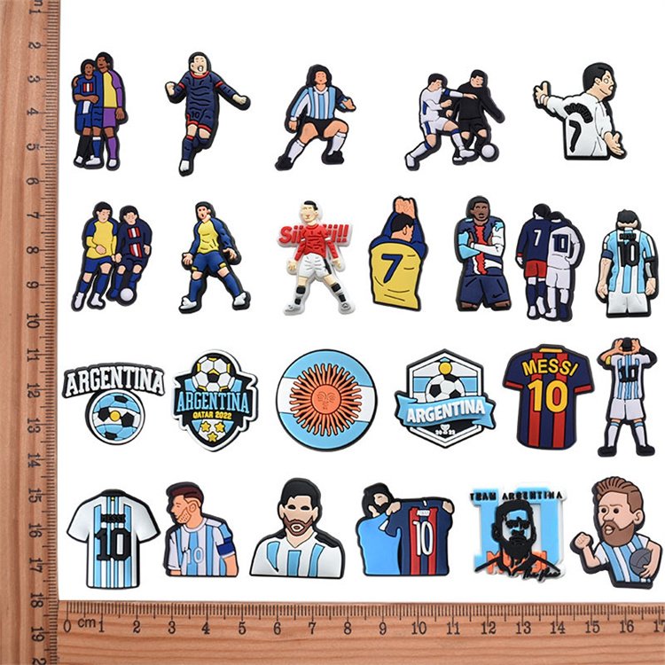 Oem/odm Shoe Decorations Charms For Wholesale Messi Soccer Sport Football Charms James basketball sport shoes charms