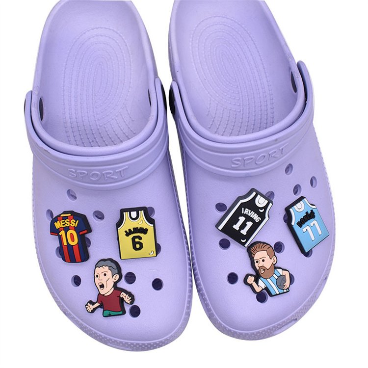 Oem/odm Shoe Decorations Charms For Wholesale Messi Soccer Sport Football Charms James basketball sport shoes charms