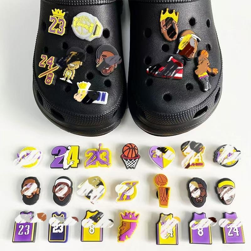 2024 Factory Direct Wholesale pvc Garden Shoes charms ball sports Soccer Softball Rugby Club shoes decoration trinket sport team