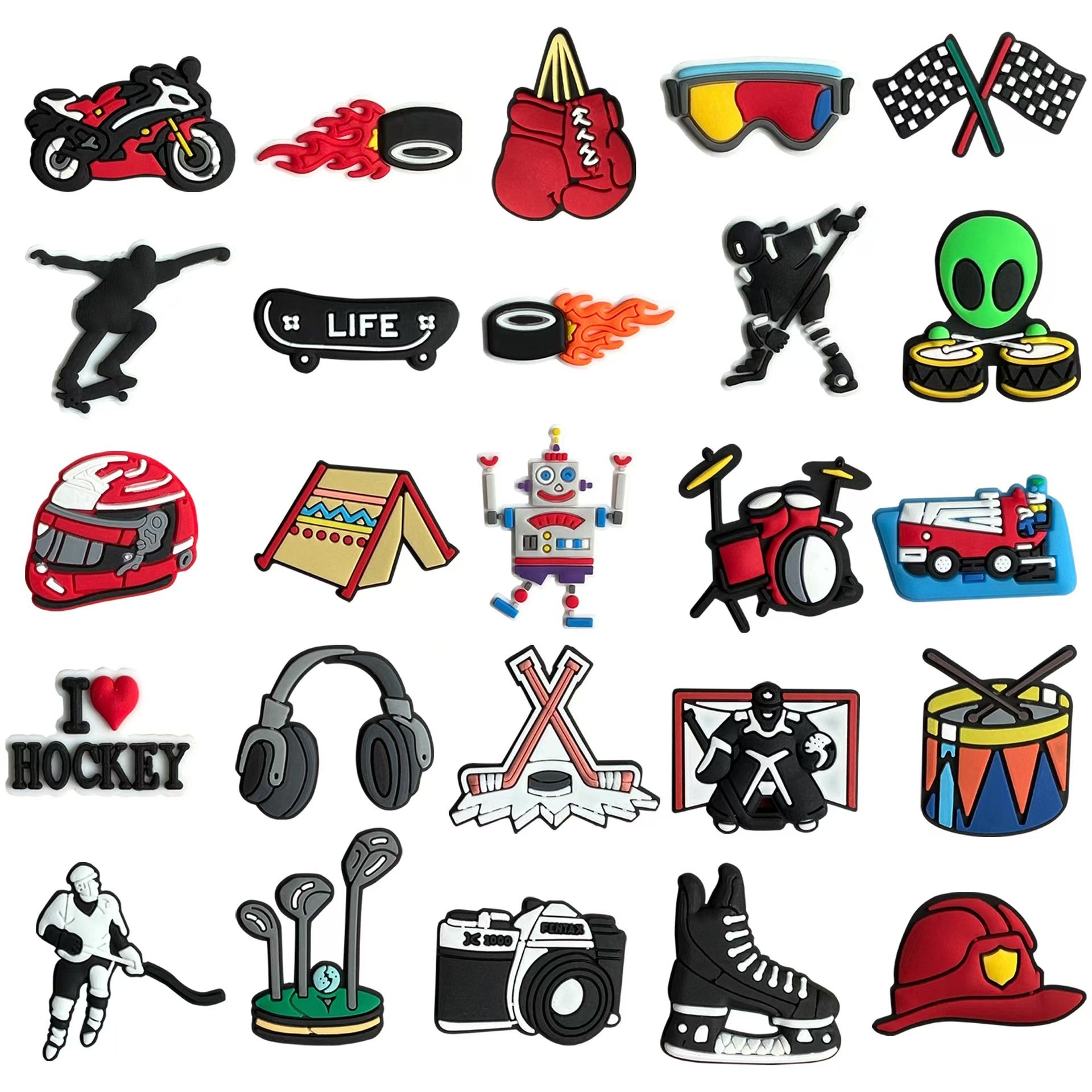 2024 Factory Direct Wholesale pvc Garden Shoes charms ball sports Soccer Softball Rugby Club shoes decoration trinket sport team