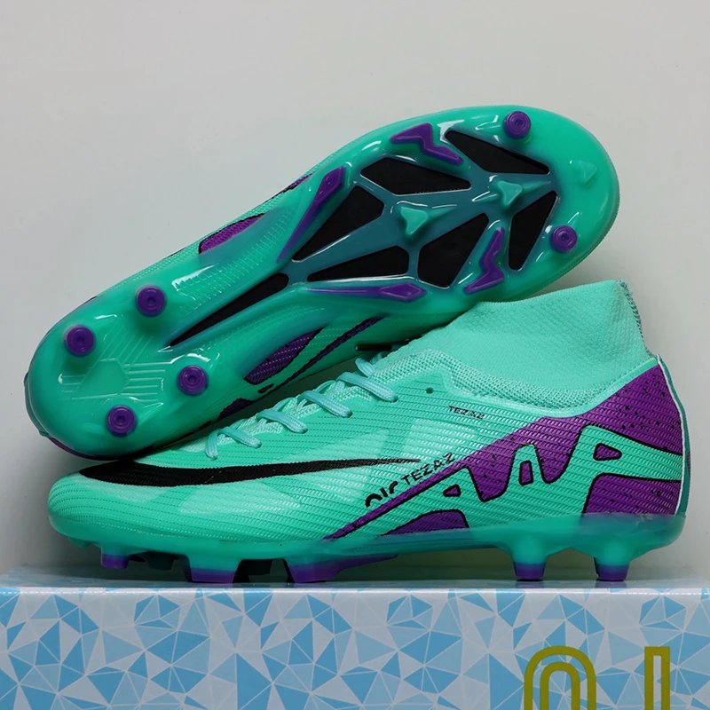 FG High Quality Mens Soccer Shoes TF/FG Non-Slip Turf Soccer Cleats for Kids Training Football Boots Chuteira Campo