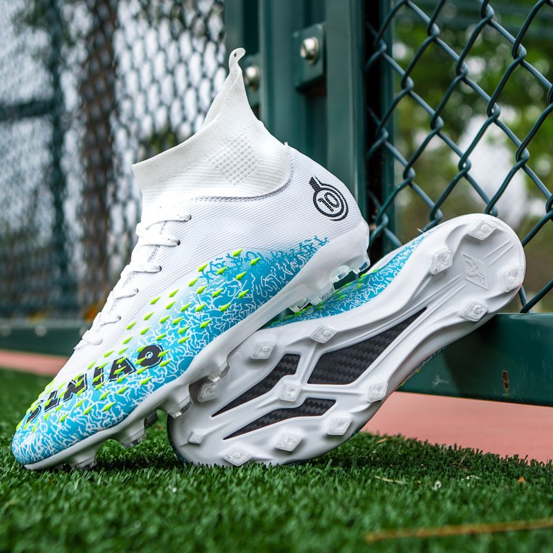 Greatshoes White Football Boots Sports Soccer Shoes,Men Long Spikes Football Shoes Custom Soccer Boots