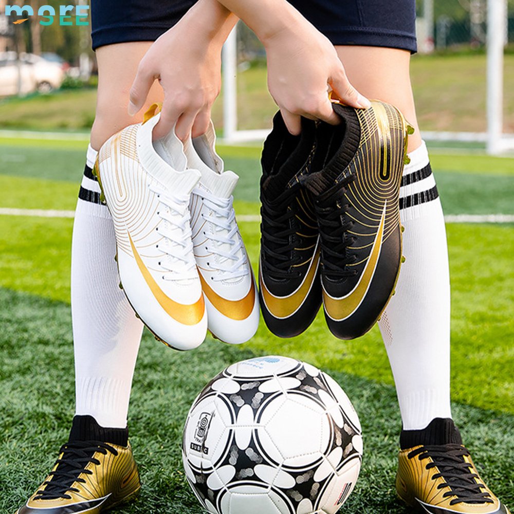 SeeMore Original Football Shoes High Top Training Youth Football Cleats Outdoor Soccer Shoes Adults Soccer Cleats