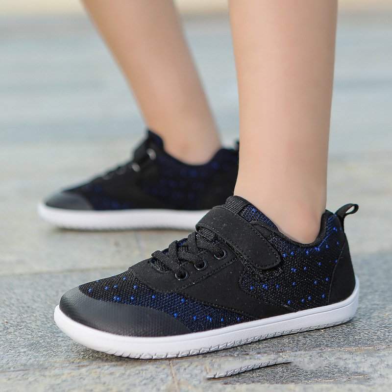 Unisex Children's Comfortable Breathable Sneakers New Wide Head Barefoot Shoes with Logo Pattern Simple Design for Soccer
