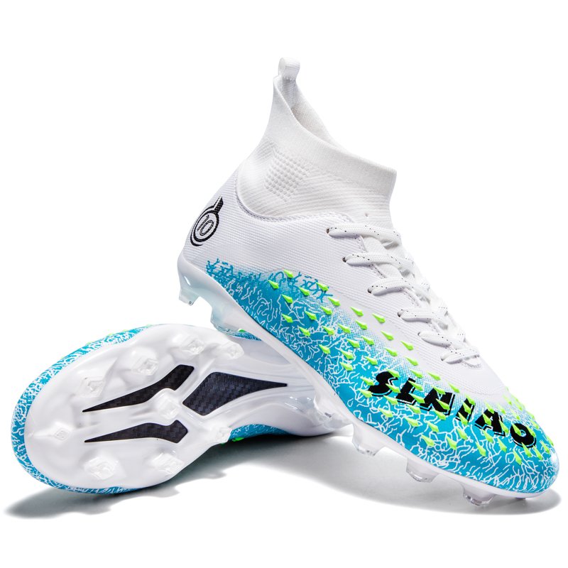 Greatshoes White Football Boots Sports Soccer Shoes,Men Long Spikes Football Shoes Custom Soccer Boots