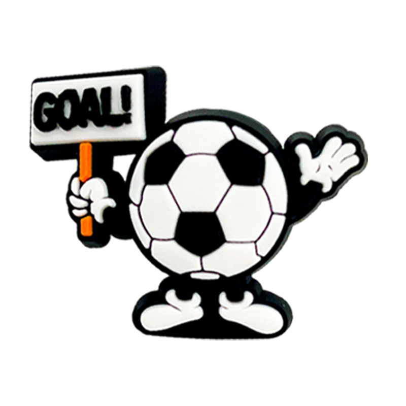 wholesale price shoe accessories charms cartoon 2d shoe charm football soft pvc soccer charms for decoration