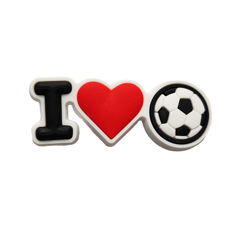 wholesale price shoe accessories charms cartoon 2d shoe charm football soft pvc soccer charms for decoration