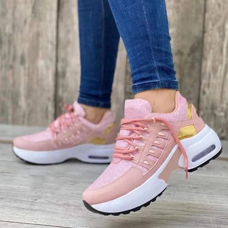 2024 womens new high-quality sports shoescomfortable and breathable high heels women's walking air cushion sports shoes