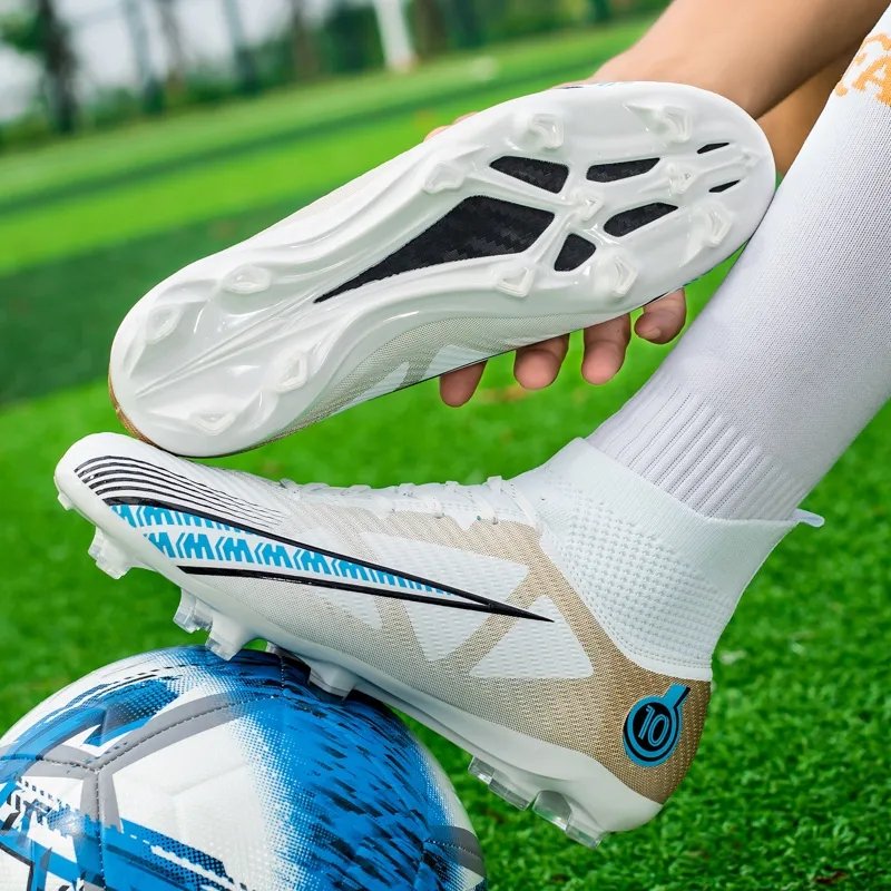 High Top Men's New Soccer Shoes FG/TF Hot Adult Non-Slip Professional Football Boots Outdoor Children's Grass Soccer Sneakers