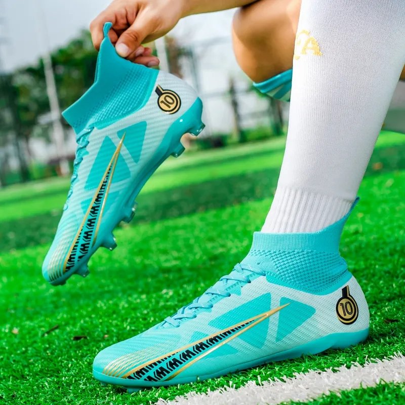 High Top Men's New Soccer Shoes FG/TF Hot Adult Non-Slip Professional Football Boots Outdoor Children's Grass Soccer Sneakers