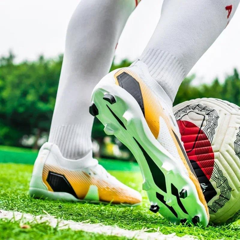 FG/TF High Quality Mens Soccer Shoes Non-Slip Turf Soccer Cleats for Kids Training Football Boots Chuteira Campo 35-45