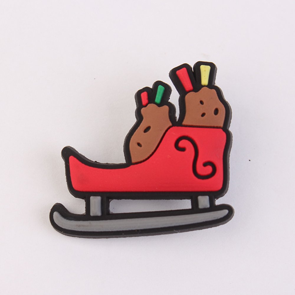 New Arrival 2023 Wholesale Custom Design Cute Santa Christmas Sweater Elk Socks Bell PVC Shoe Charms Decorations Accessories