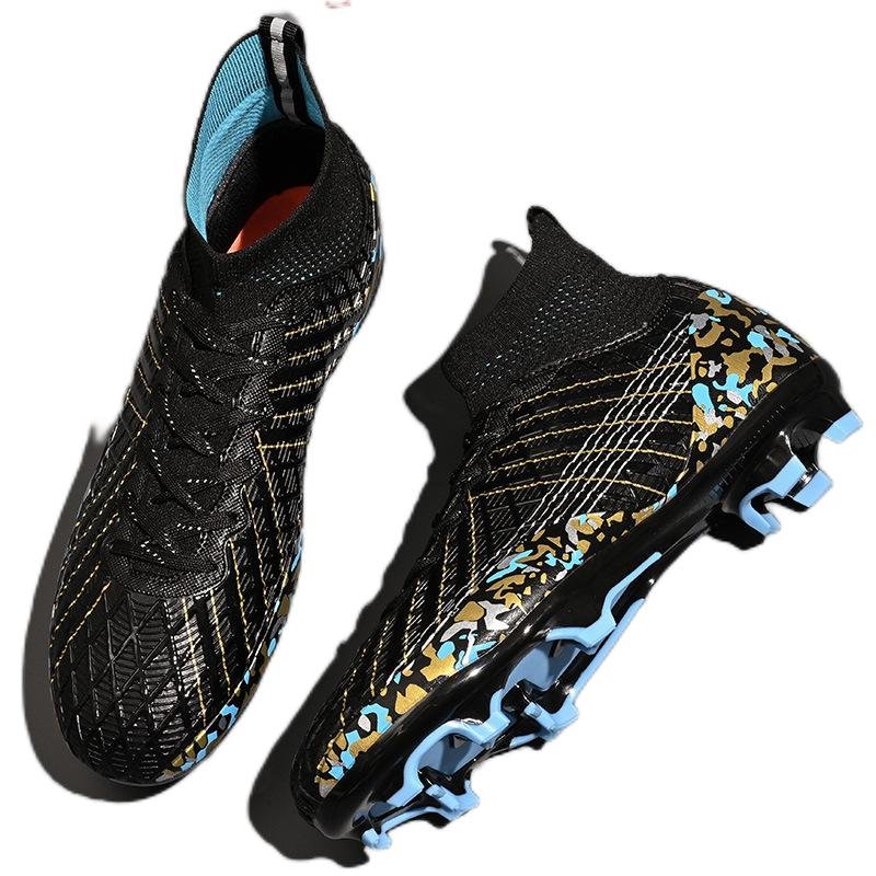 High-top soccer shoes long spikes adult broken spikes casual grass training shoes student game sneakers wholesale