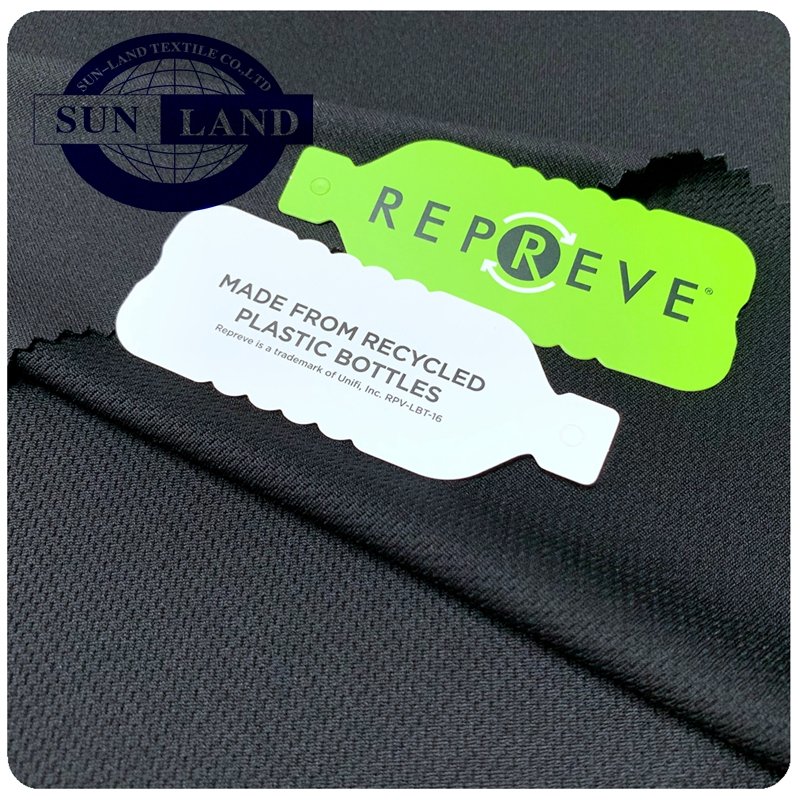 round neck sports training shirts clothing eco-friendly bottle recycle polyester repreve rpet knitting birdeye mesh fabric