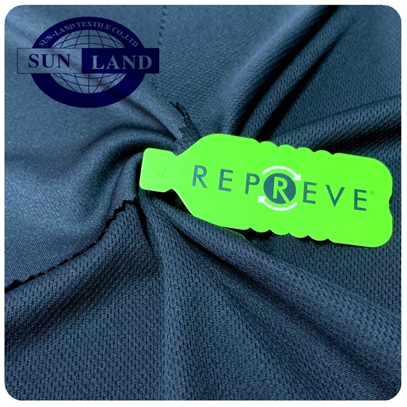 round neck sports training shirts clothing eco-friendly bottle recycle polyester repreve rpet knitting birdeye mesh fabric
