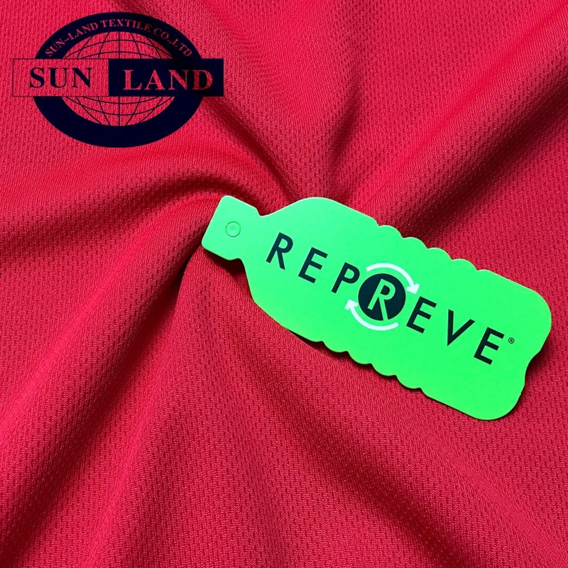 round neck sports training shirts clothing eco-friendly bottle recycle polyester repreve rpet knitting birdeye mesh fabric